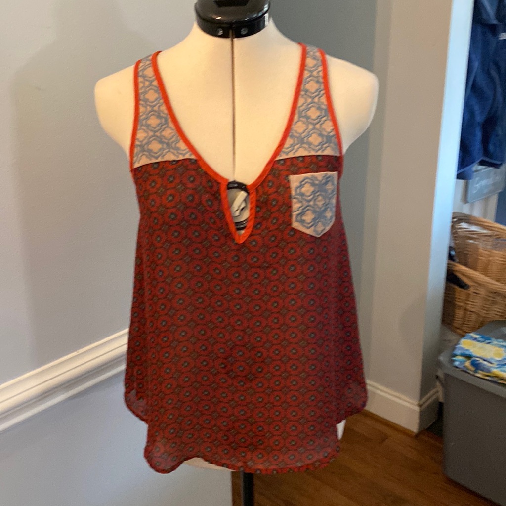 Anthropologie Thml Embroidered Sleeveless Top Xs